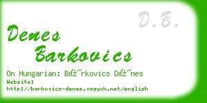 denes barkovics business card